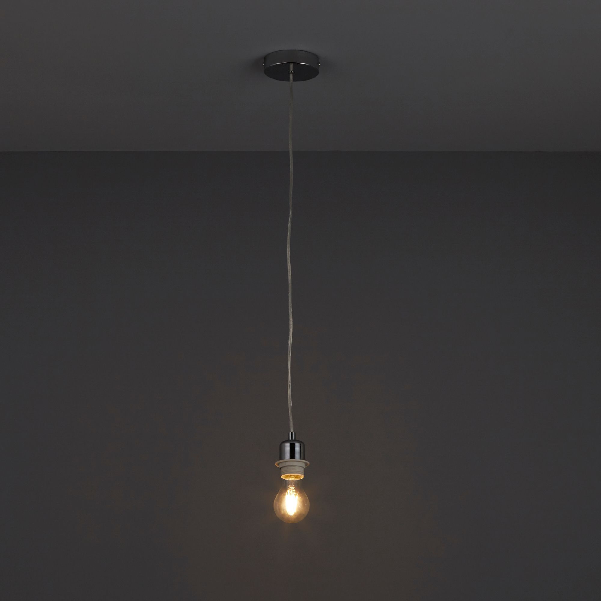 Colours Chrome effect E27 Cable light set (L)1.5m