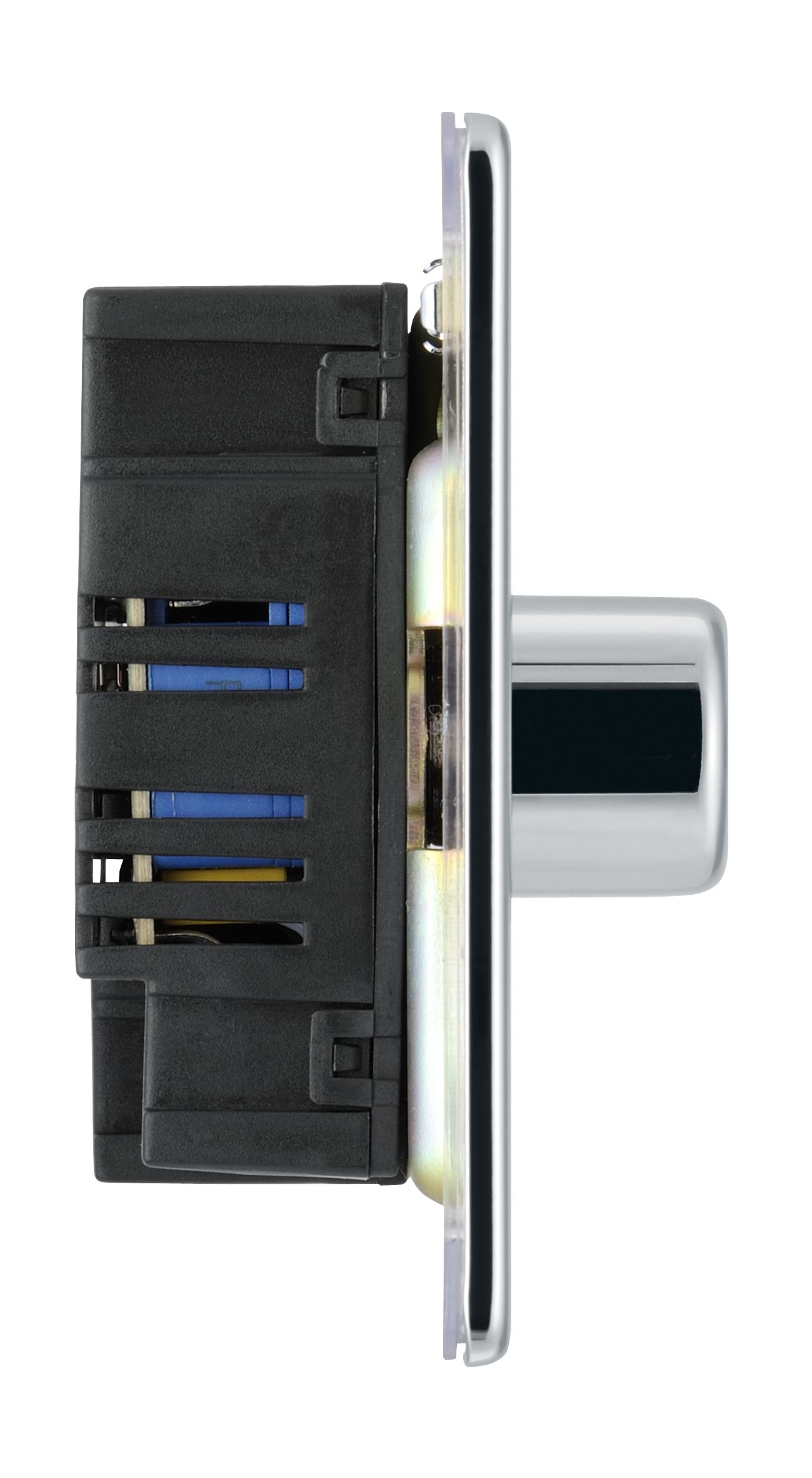 Colours Chrome Flat profile Double 2 way Screwless Dimmer switch