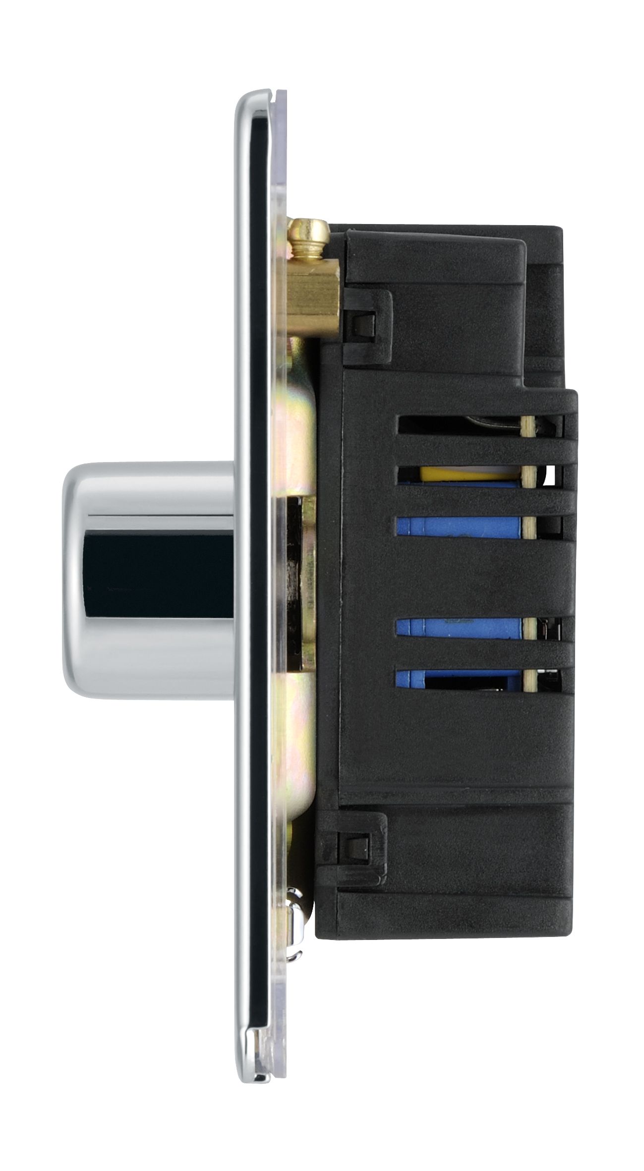 Colours Chrome Flat profile Double 2 way Screwless Dimmer switch