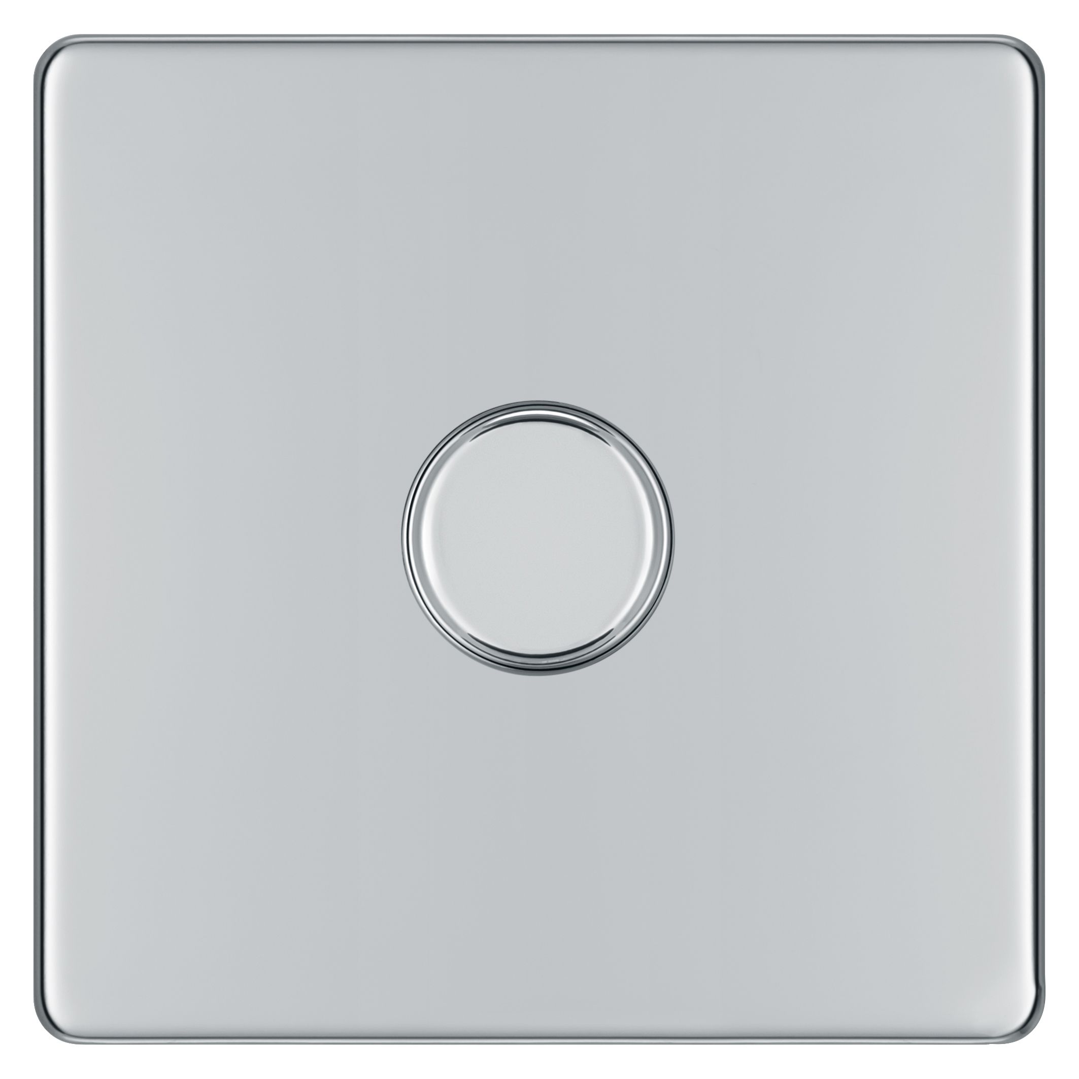 Colours Chrome Flat profile Single 2 way Screwless Dimmer switch