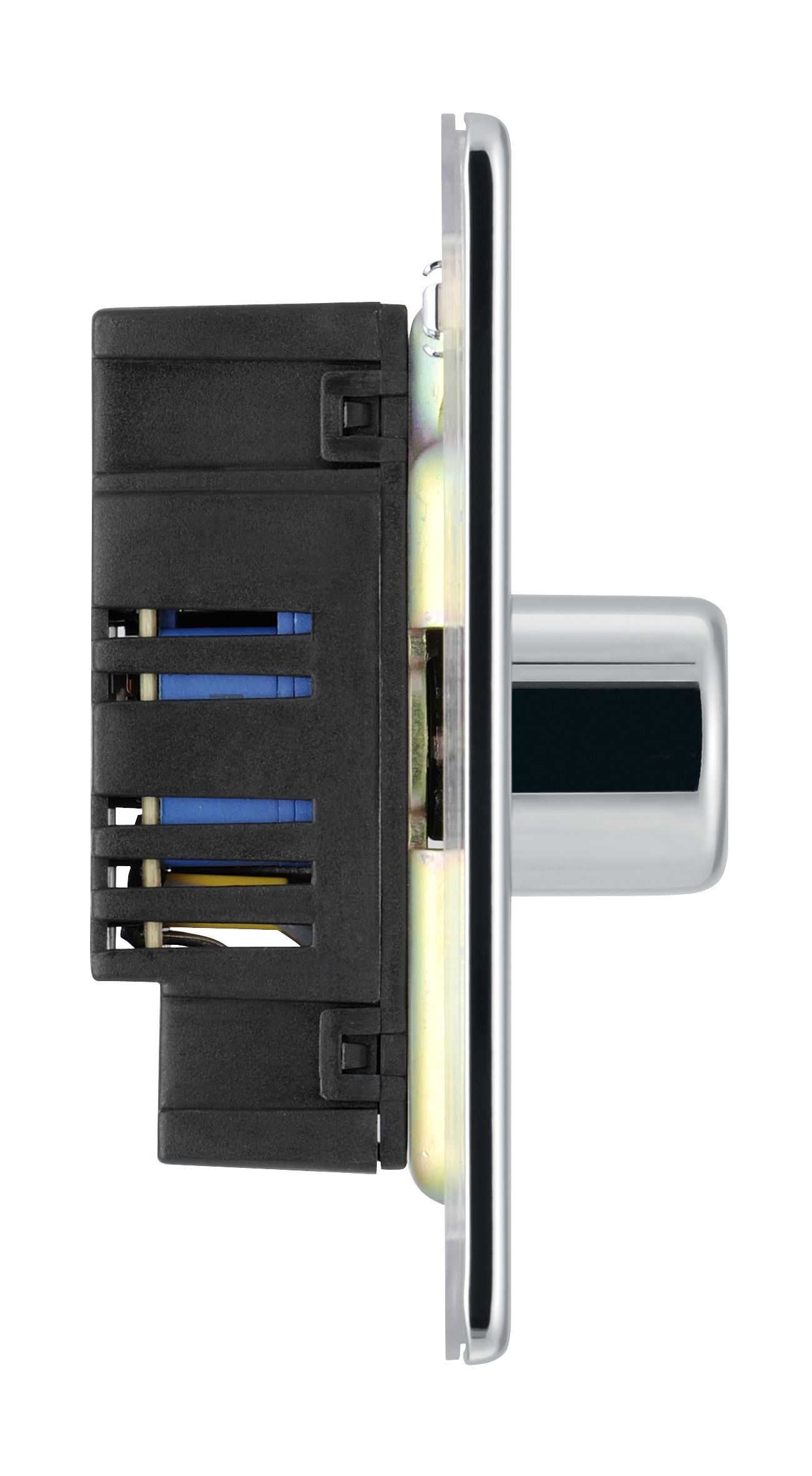 Colours Chrome Flat profile Single 2 way Screwless Dimmer switch