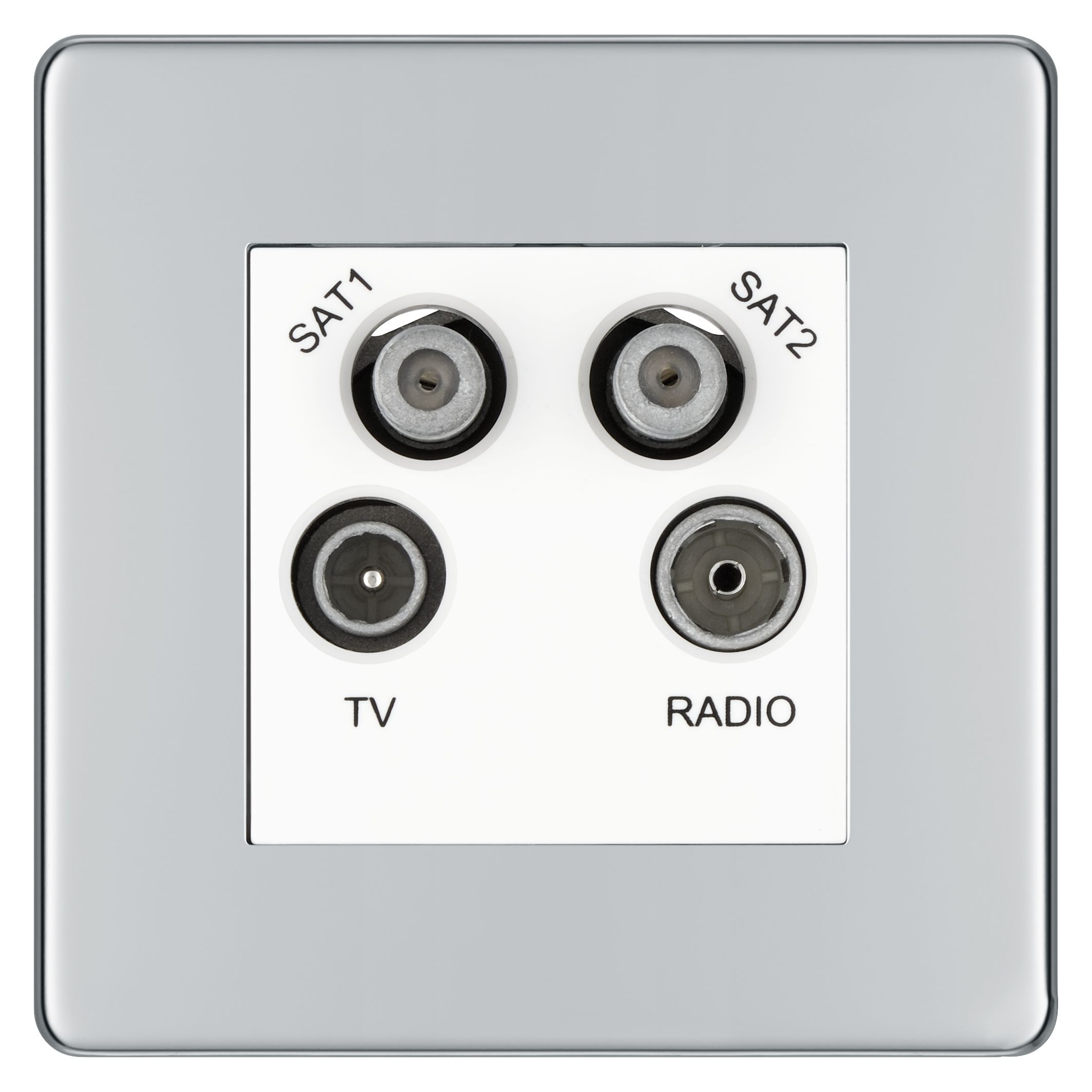 Colours Chrome Screwless Coaxial & satellite socket