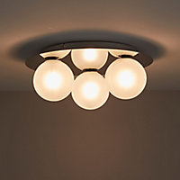 Colours Cimon Brushed Chrome effect 3 Lamp Ceiling light