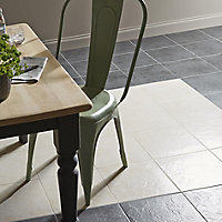 Colours Cirque Beige Matt Stone effect Ceramic Floor Tile, Pack of 9, (L)333mm (W)333mm