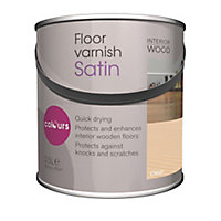 Colours Clear Satin Floor Wood varnish, 2.5L