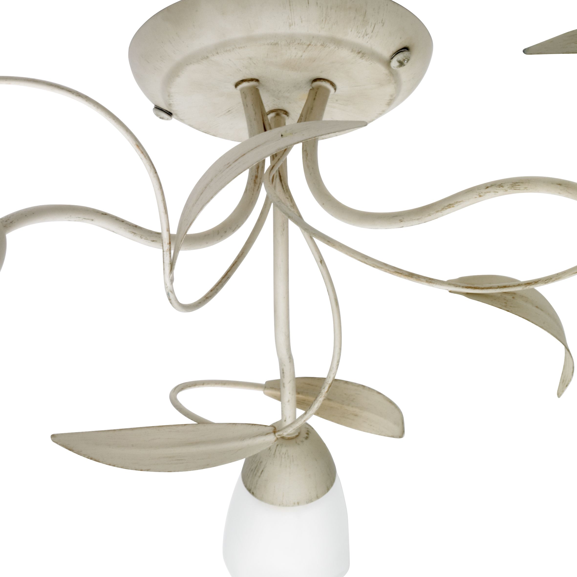 Colours Cloe Brushed Glass & metal Cream 3 Lamp Ceiling light