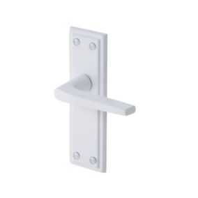 Colours Colan White Aluminium Straight Latch Door handle (L)106mm (D)57mm