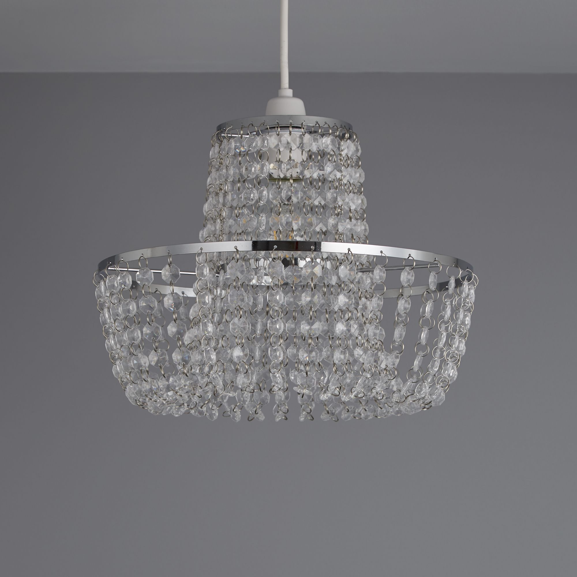 Colours Coltelli Clear Crystal effect Beaded Light shade (D)300mm