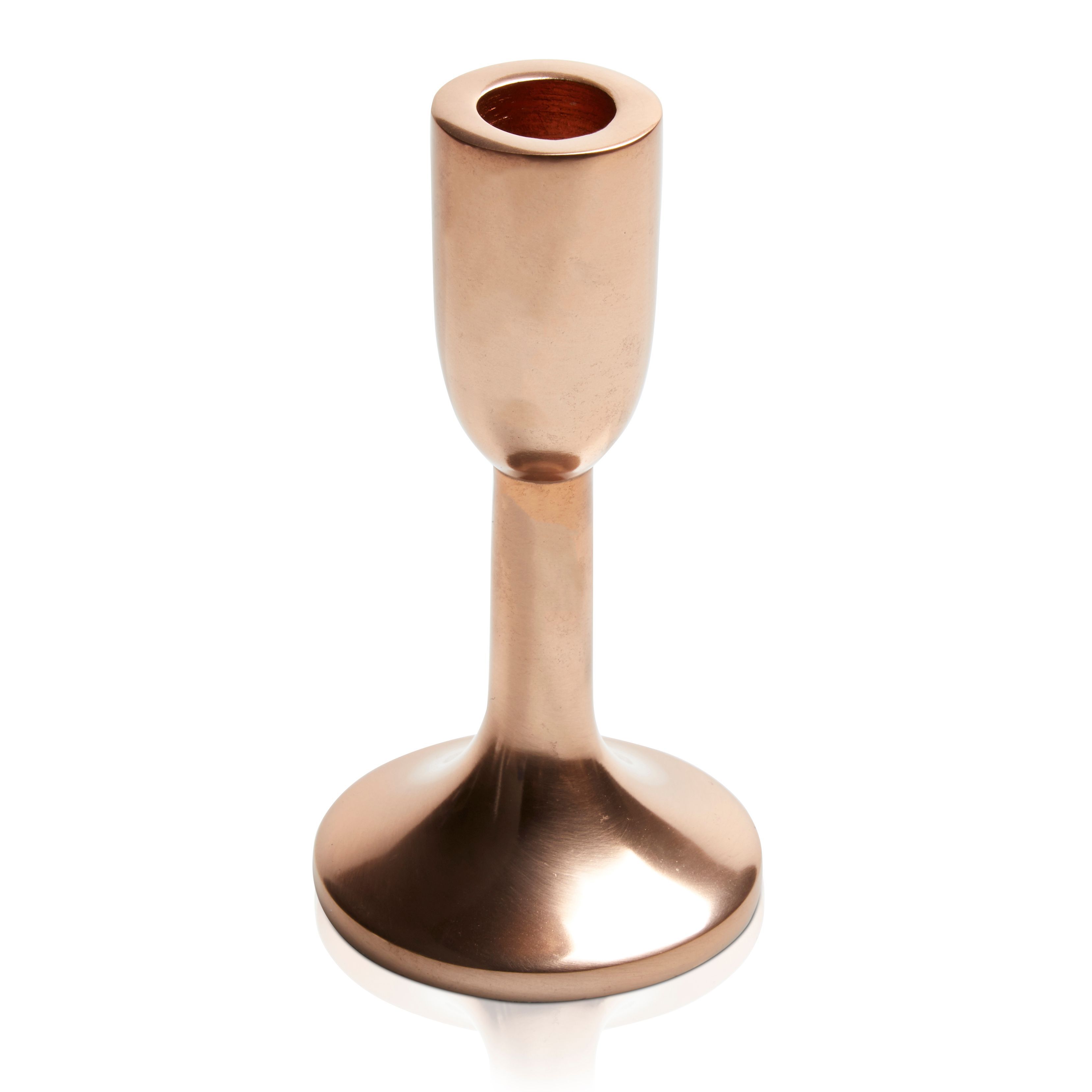 Colours Copper effect Aluminium Candle holder, Small DIY at B&Q