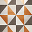 Colours Copper, navy & pewter Mosaic Metallic effect Smooth Wallpaper Sample