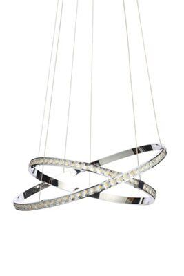Colours Cosmos Glass & metal Chrome effect 2 Lamp LED Ceiling light