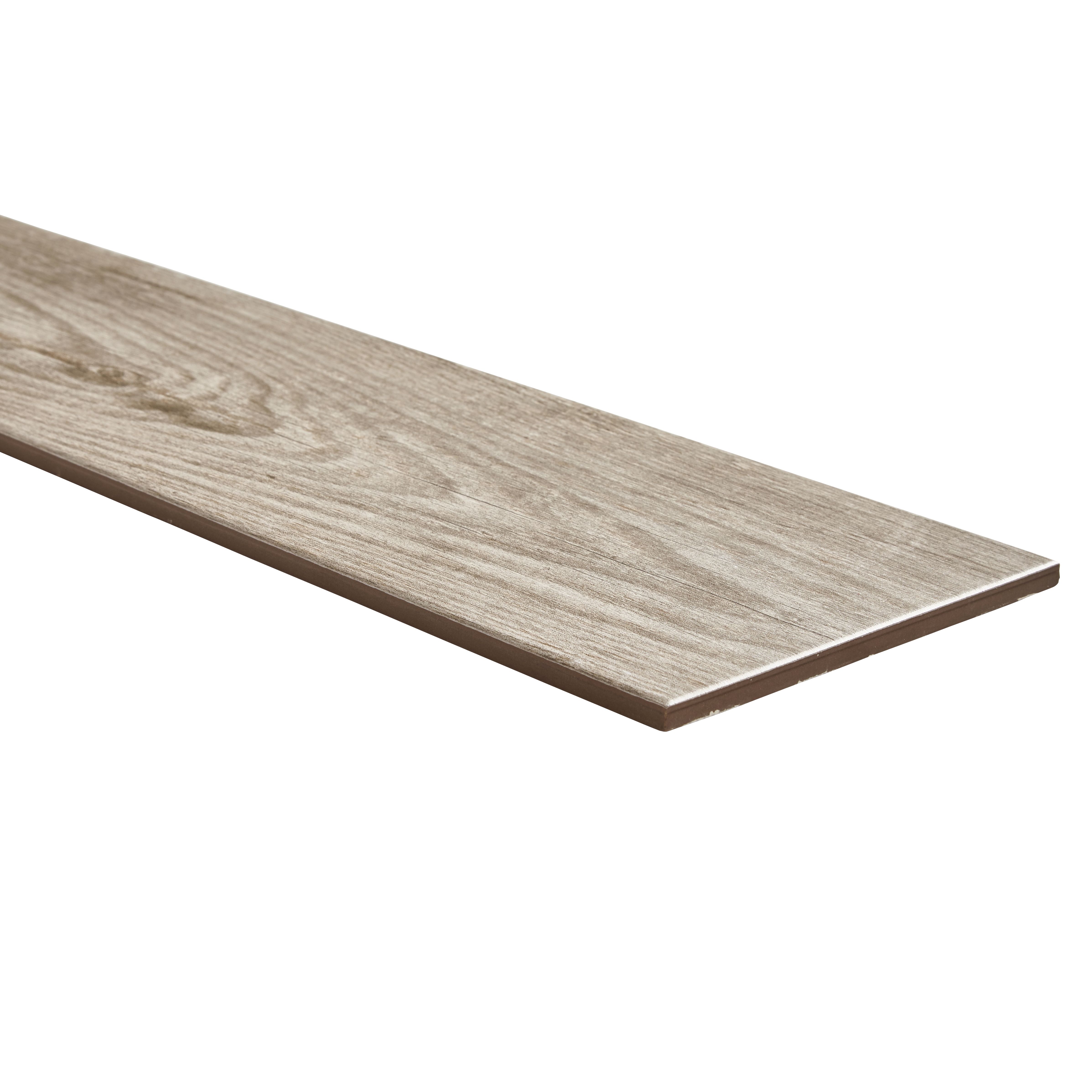 Colours Cotage wood Beige Matt Wood effect Textured Porcelain Indoor Wall & floor Tile, Pack of 4, (L)1200mm (W)200mm