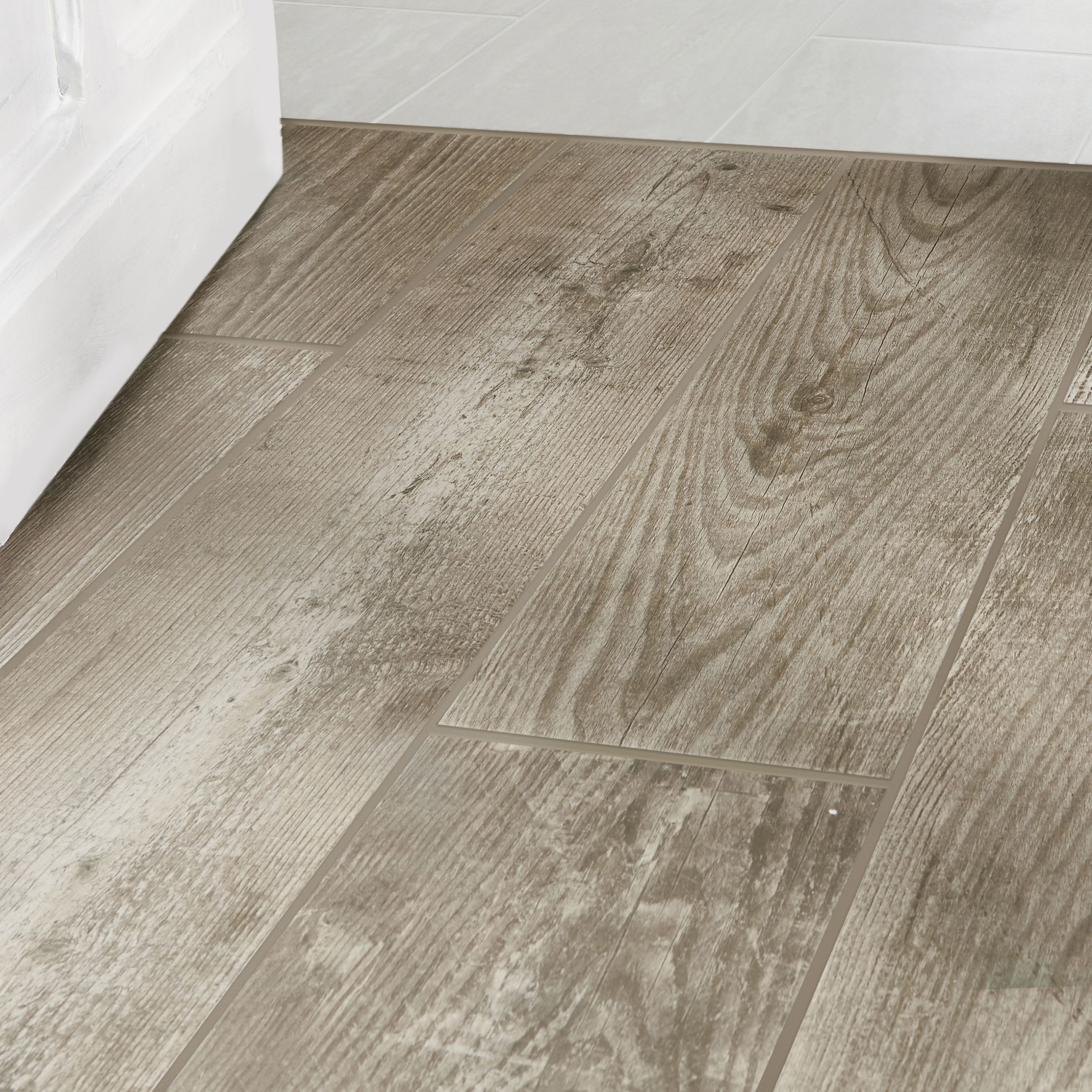 Colours Cotage wood Beige Matt Wood effect Textured Porcelain Indoor Wall & floor Tile, Pack of 4, (L)1200mm (W)200mm