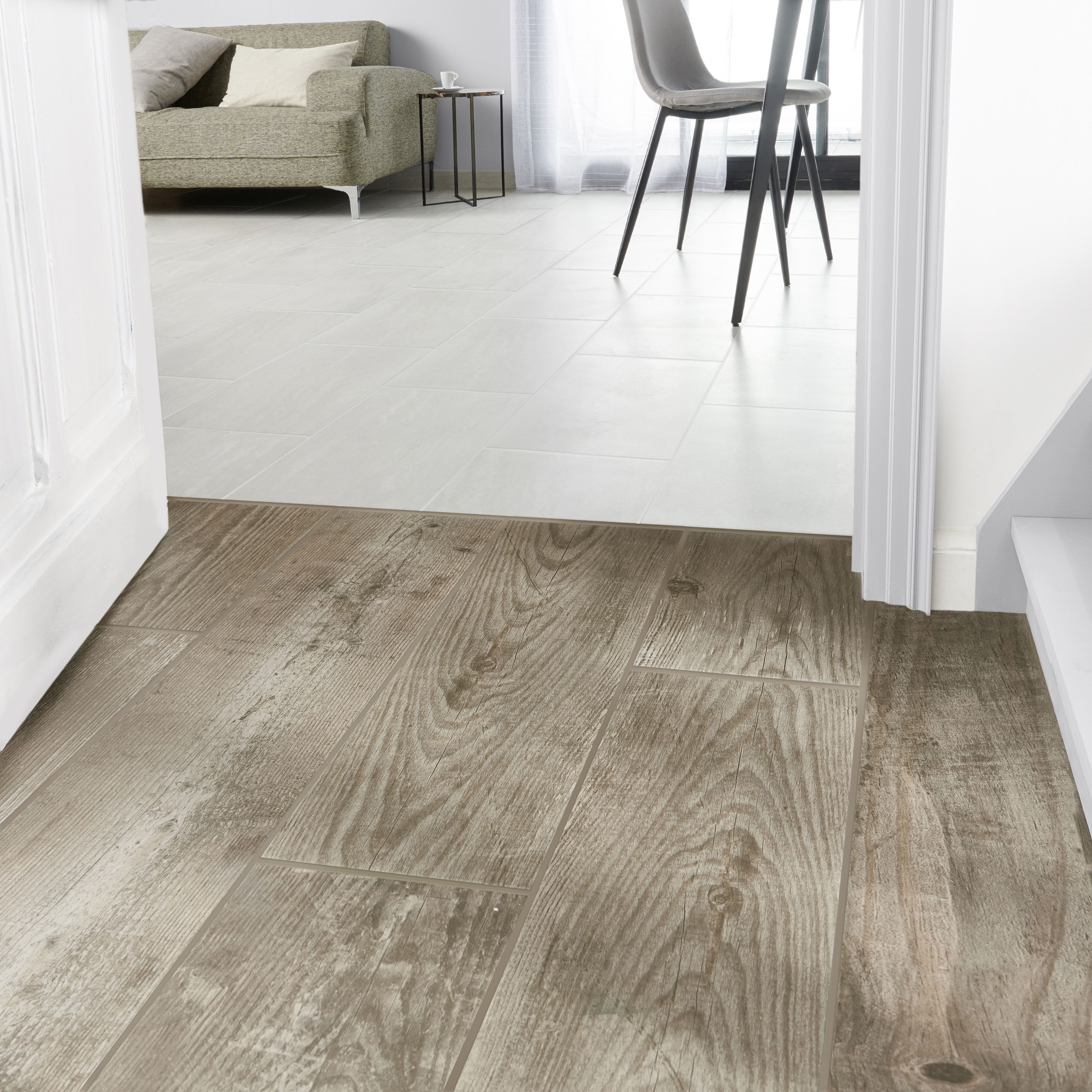 Colours Cotage wood Beige Matt Wood effect Textured Porcelain Indoor Wall & floor Tile, Pack of 4, (L)1200mm (W)200mm