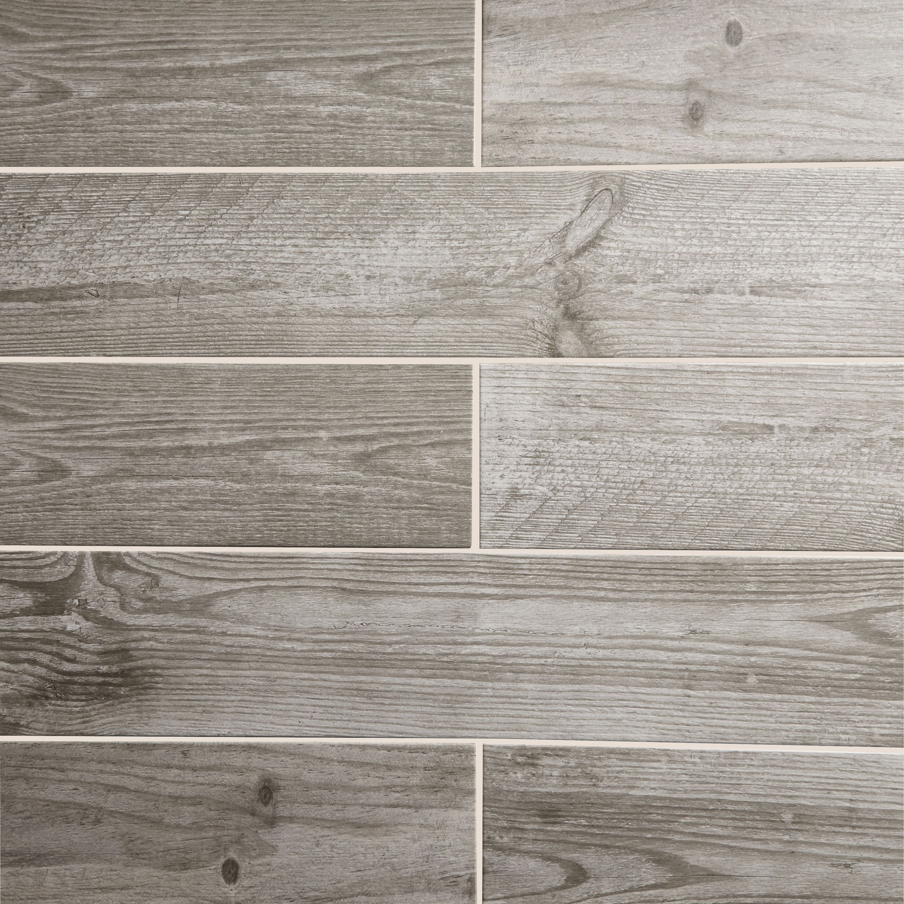 Colours Cotage wood Grey Matt Wood effect Textured Porcelain Indoor Wall & floor Tile, Pack of 4, (L)1200mm (W)200mm
