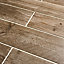 Colours Cotage wood Light brown Matt Wood effect Textured Porcelain Indoor Wall & floor Tile, Pack of 4, (L)1200mm (W)200mm
