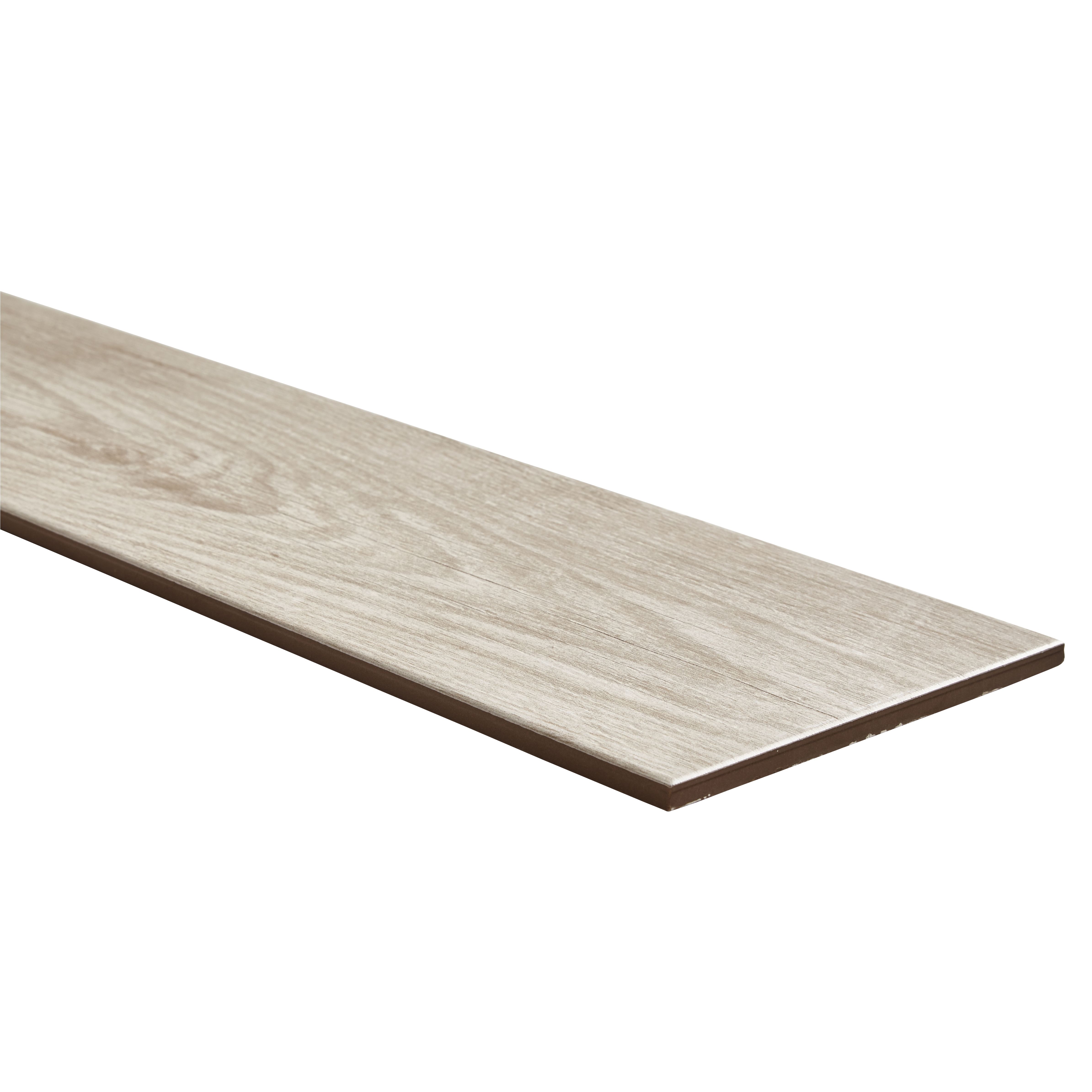 Colours Cotage wood White Matt Wood effect Textured Porcelain Indoor Wall & floor Tile, Pack of 4, (L)1200mm (W)200mm