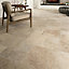 Colours Cream Matt Plain Stone effect Natural stone Indoor Wall & floor Tile, Pack of 6, (L)610mm (W)406mm