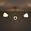 Colours Cura Brushed Glass & metal Chrome effect 3 Lamp Ceiling light