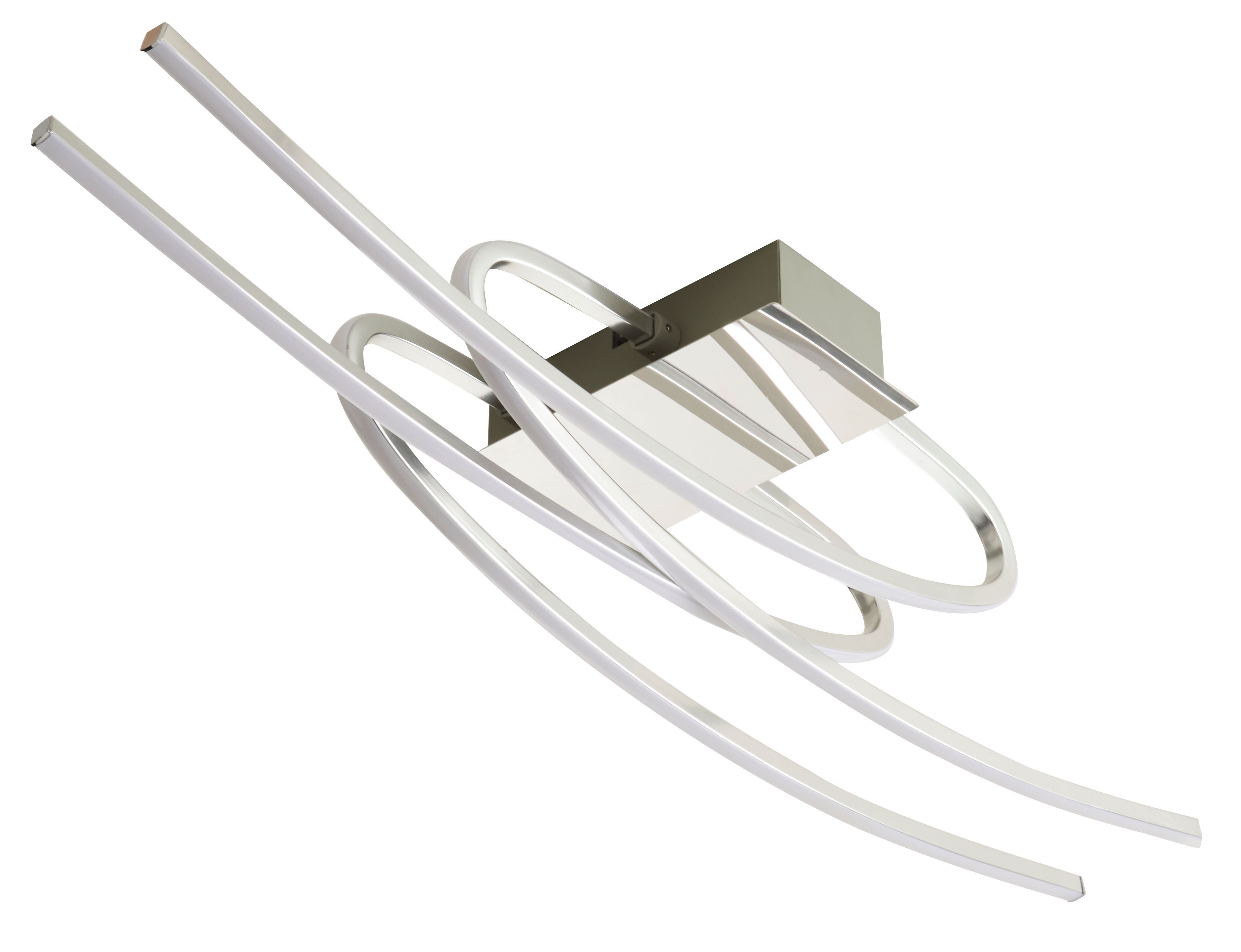Colours Curba Brushed Metal & plastic Chrome effect 4 Lamp LED Ceiling light