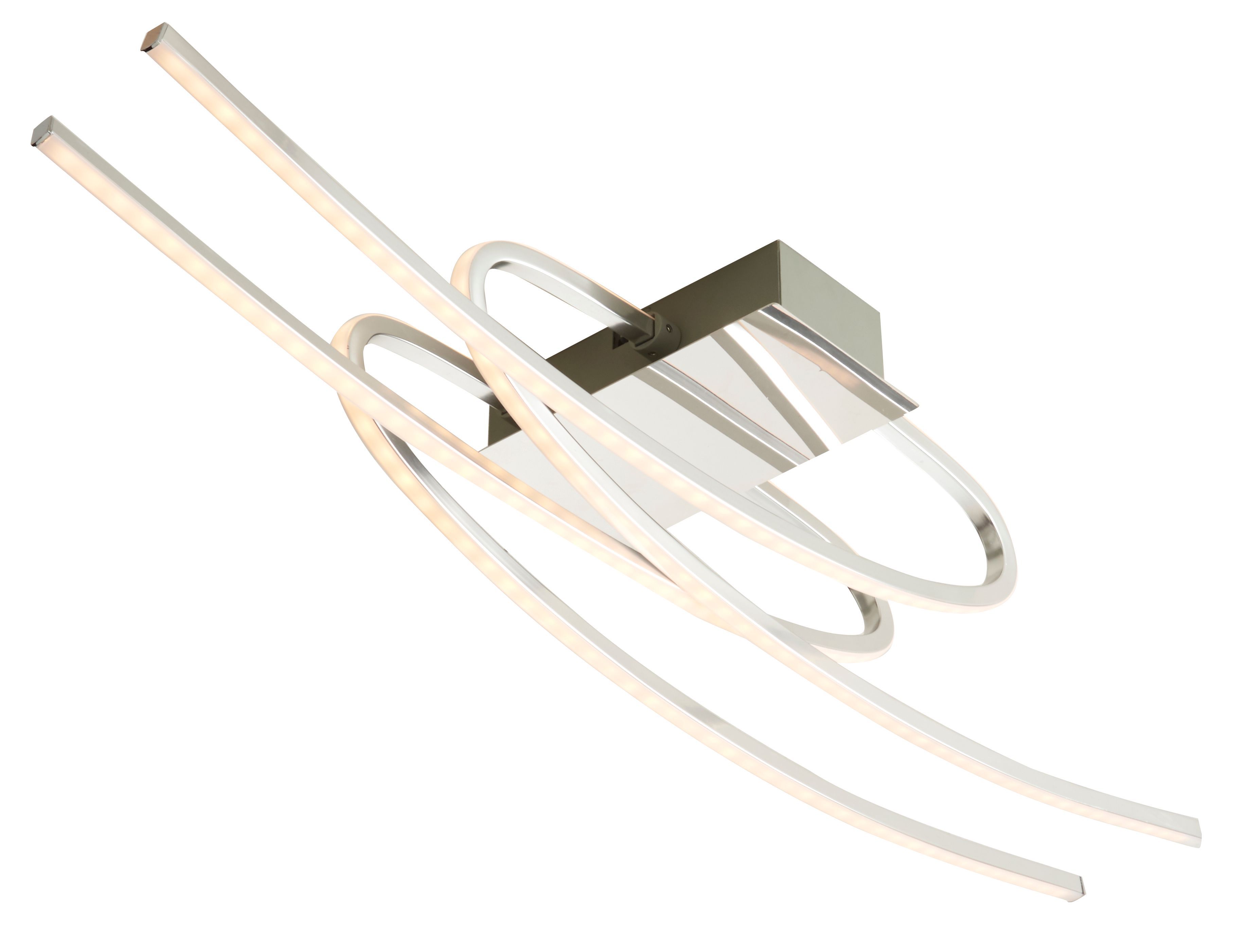 Colours Curba Brushed Metal & plastic Chrome effect 4 Lamp LED Ceiling light