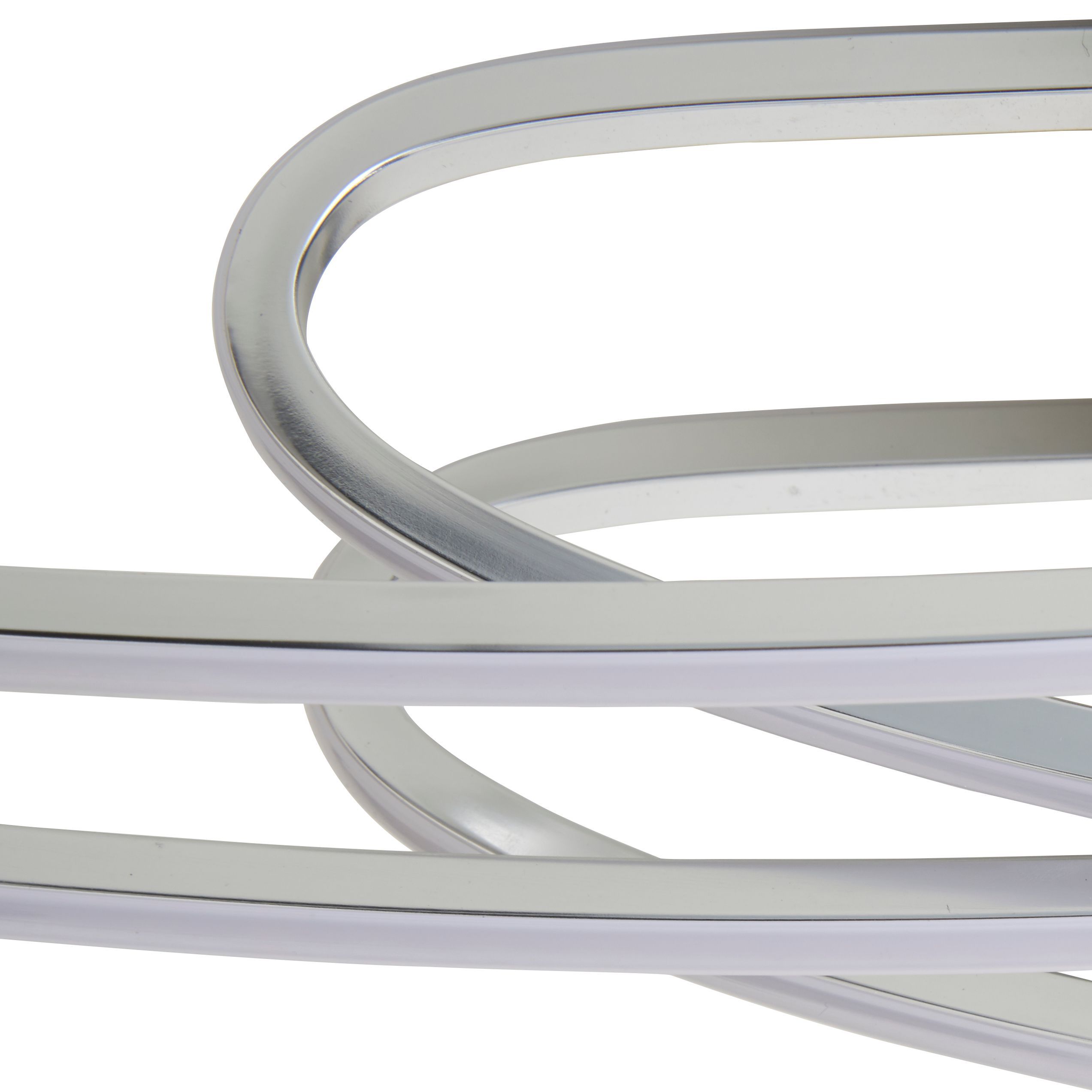 Colours Curba Brushed Metal & plastic Chrome effect 4 Lamp LED Ceiling light