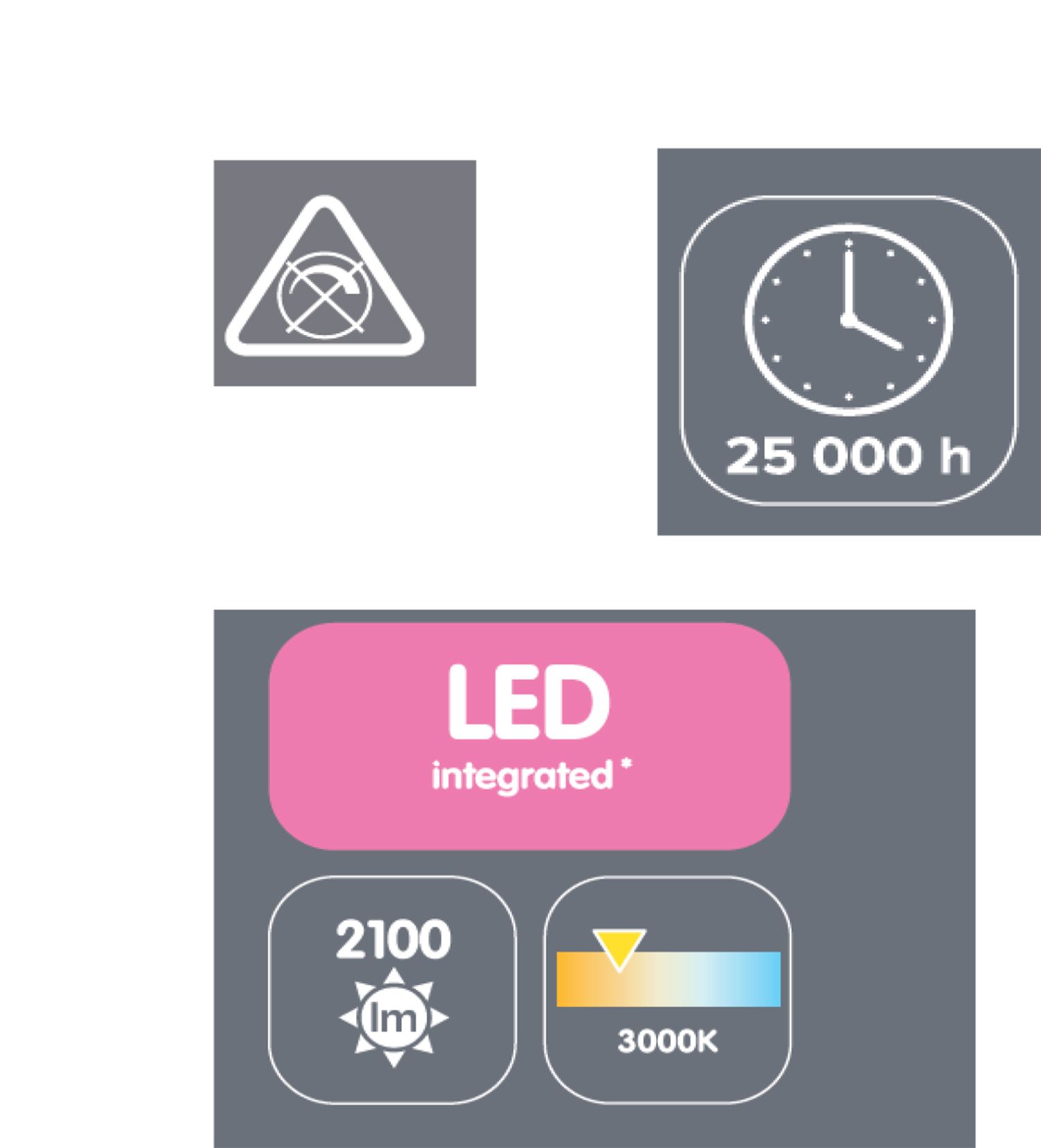Colours Curba Brushed Metal & plastic Chrome effect 4 Lamp LED Ceiling light