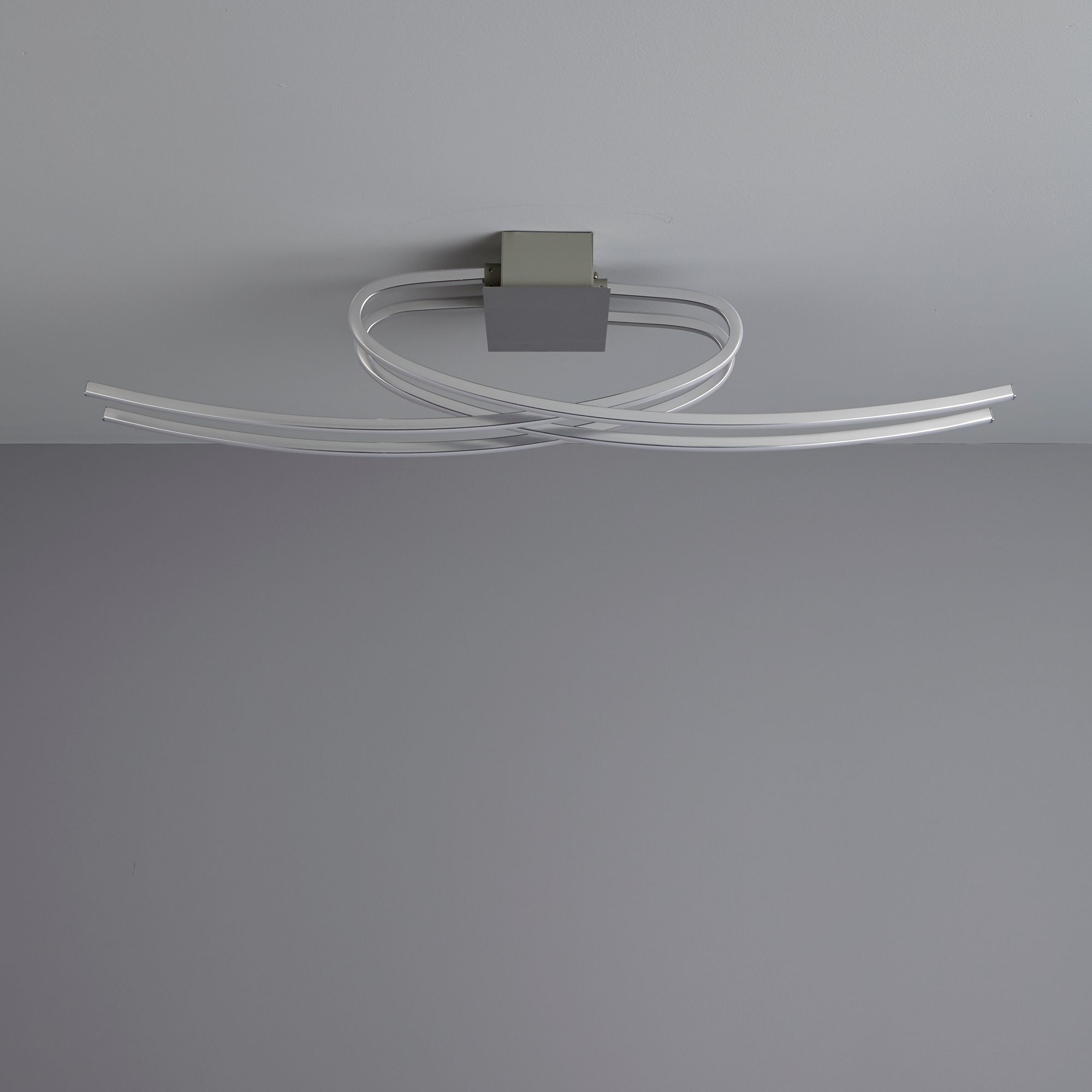 Colours Curba Brushed Metal & plastic Chrome effect 4 Lamp LED Ceiling light
