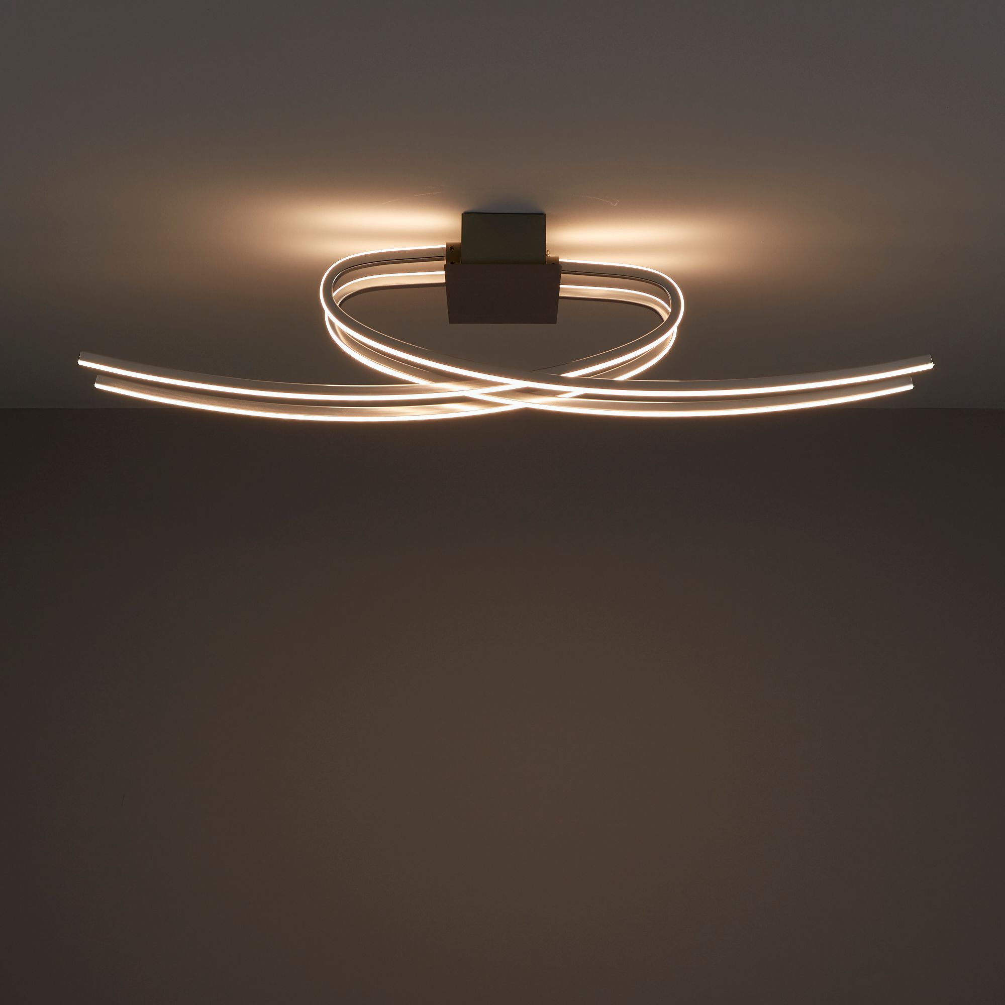 Colours Curba Brushed Metal & plastic Chrome effect 4 Lamp LED Ceiling light
