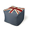 Colours Cynara Union jack Bean bag cube, Blue, red & white