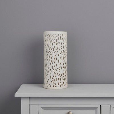 Colours Cyro Cut-out leaf Matt Cream Table lamp