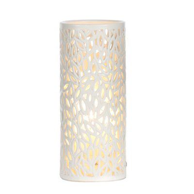 Colours Cyro Cut-out leaf Matt Cream Table lamp