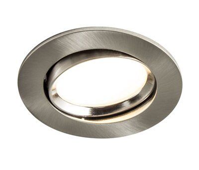 Colours Danae Chromé brossé Chrome effect Adjustable LED Warm white Downlight 8.5W IP20