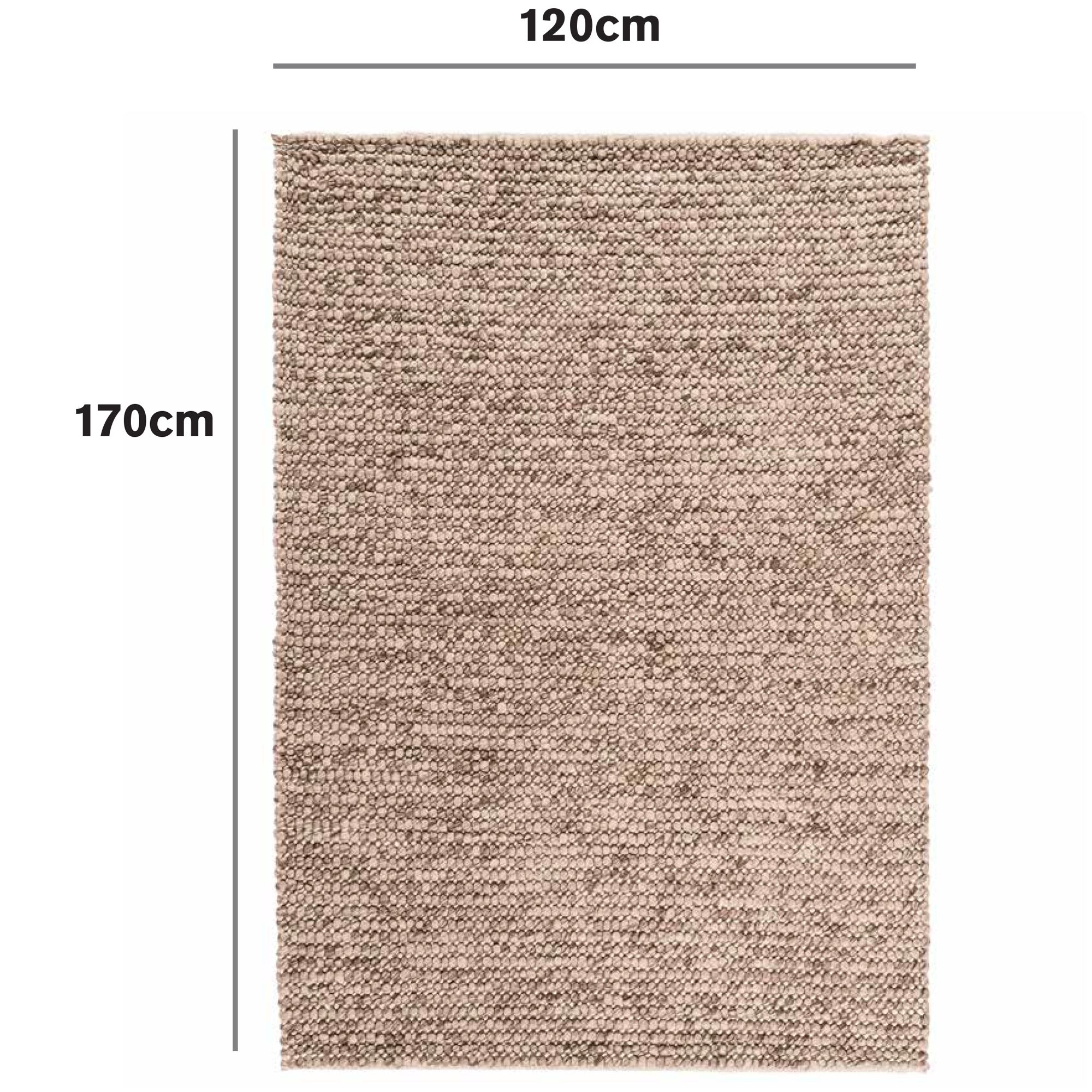 Colours Darcey Natural Plain Medium Rug, (L)170cm x (W)120cm