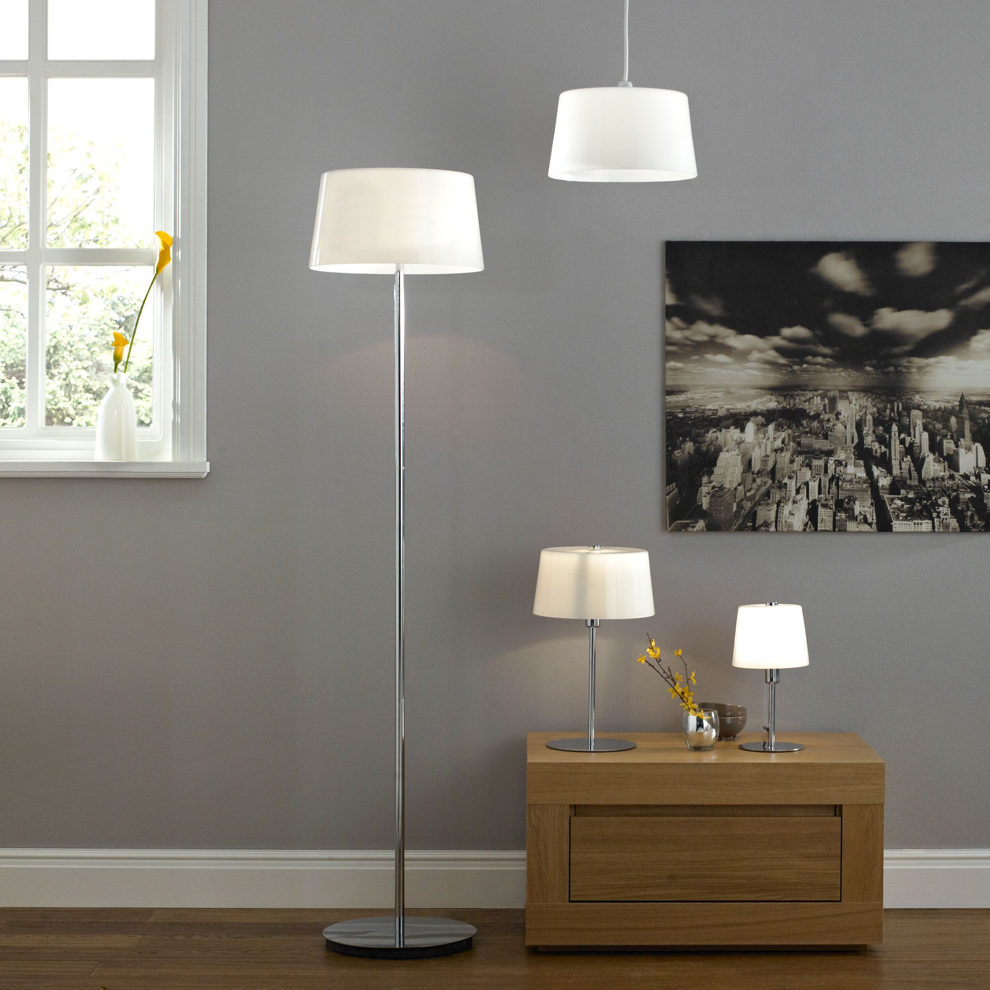 Colours Daria Chrome effect Table lamp