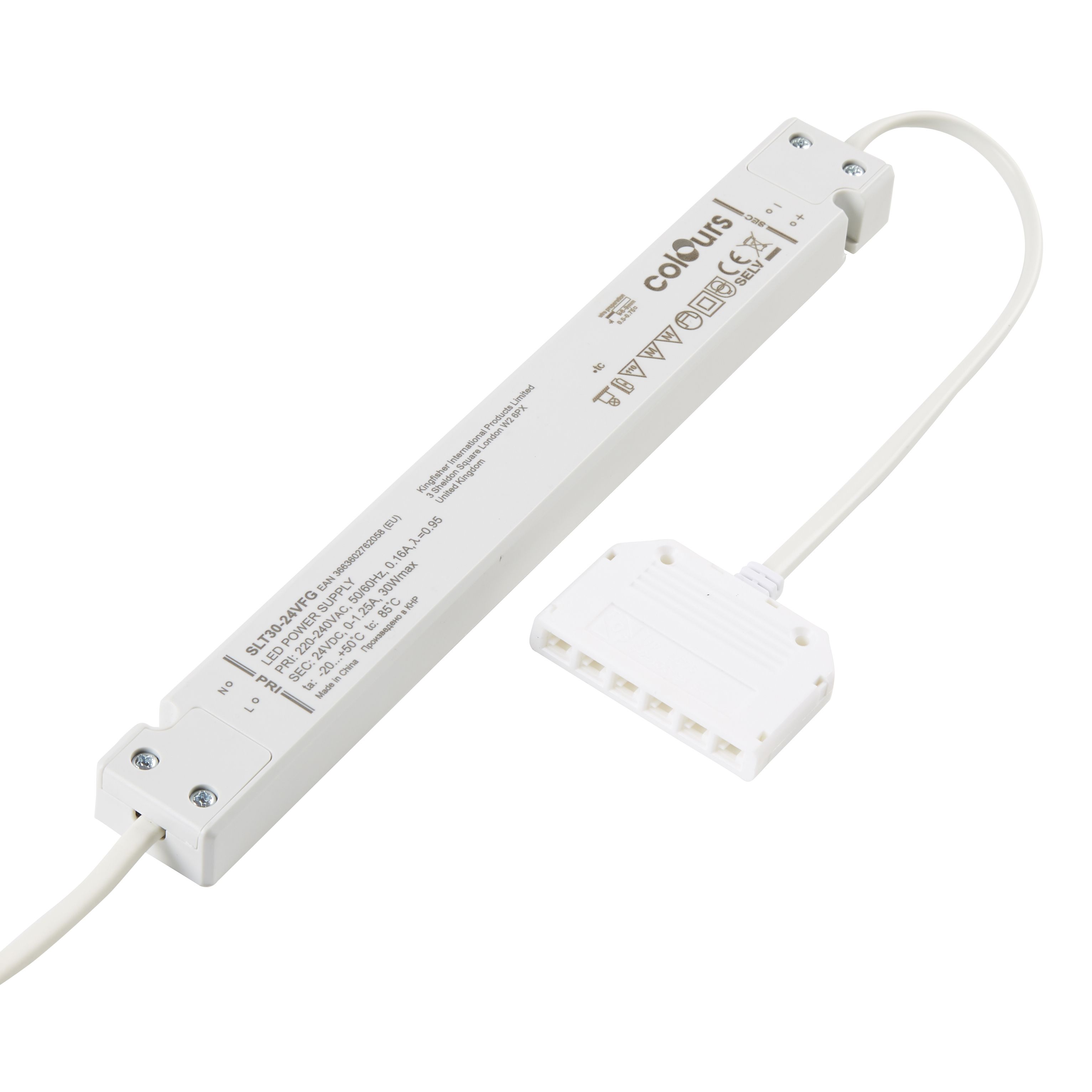 Colours Declo White 220-240V LED driver 240V/30W