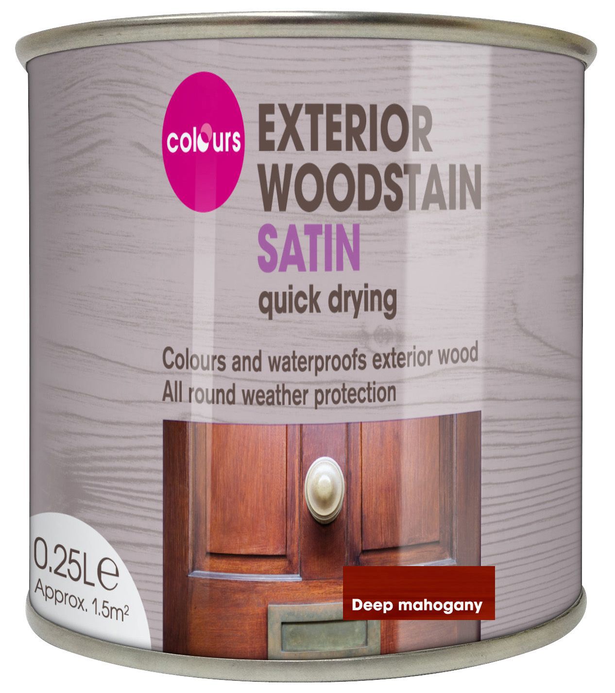 Colours Deep mahogany Satin Doors & windows Wood stain, 250ml