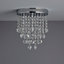 Colours Deltana Brushed Glass & metal Chrome effect 4 Lamp Ceiling light