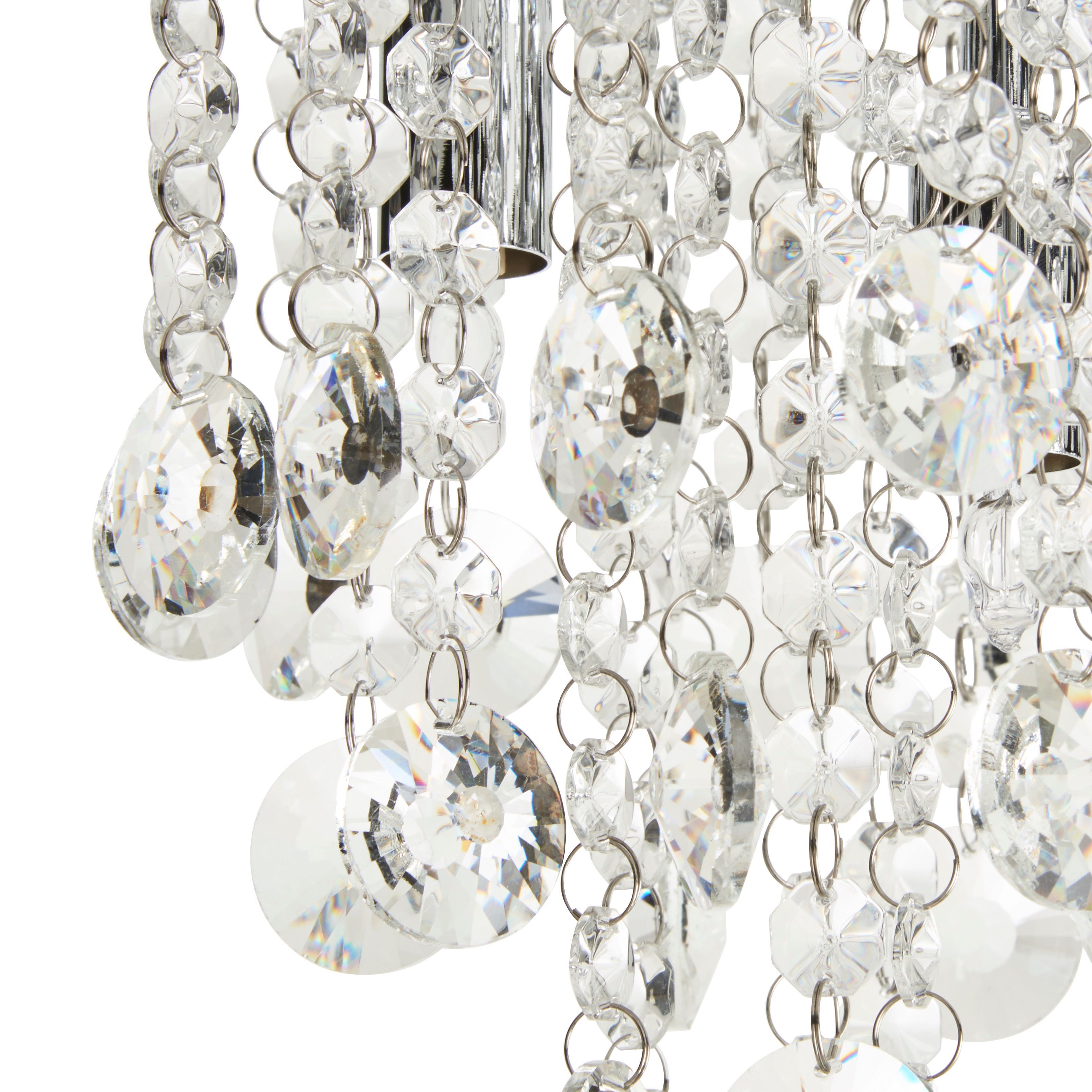Colours Deltana Brushed Glass & metal Chrome effect 4 Lamp Ceiling light