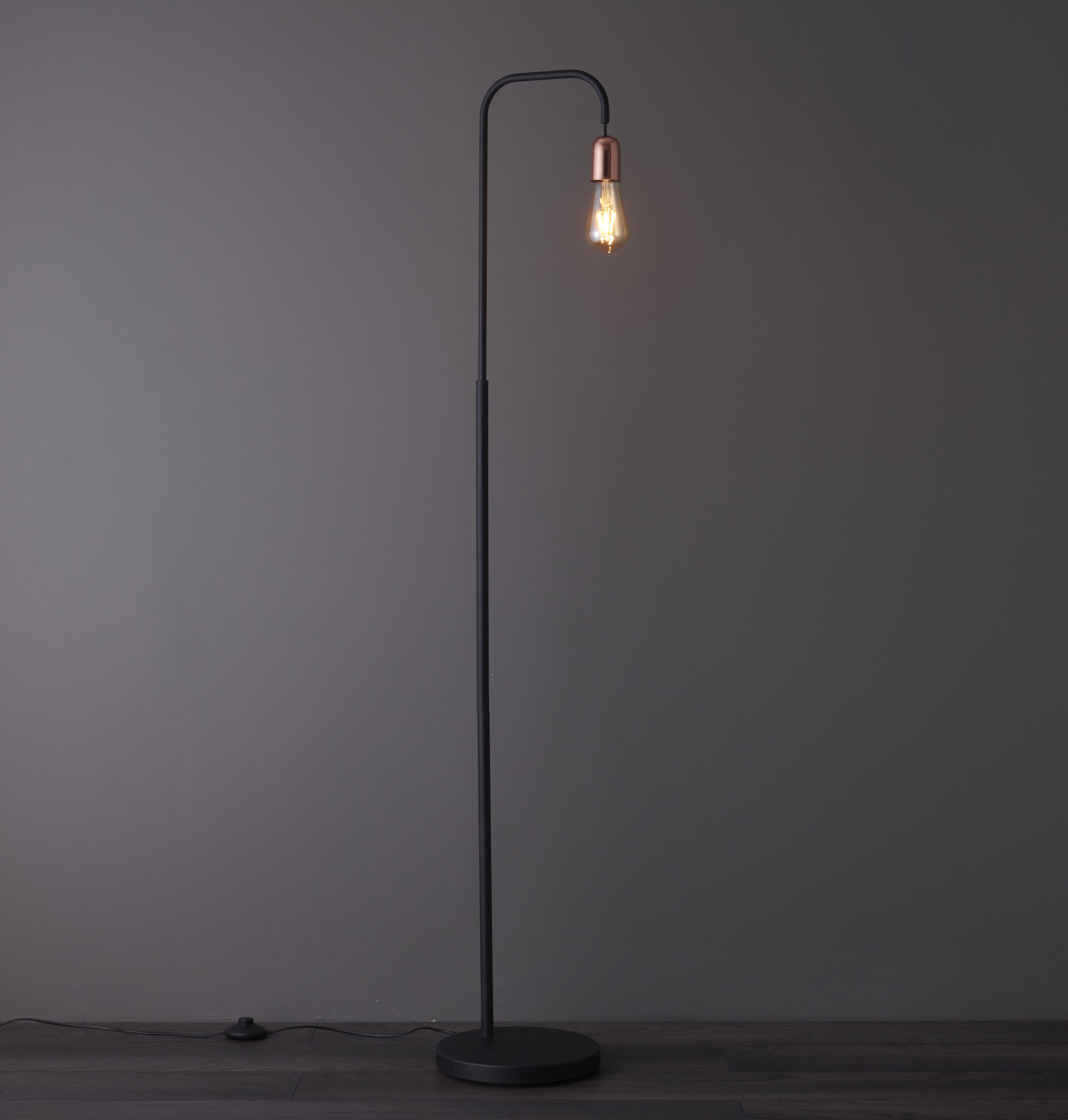 B&q black store floor lamp