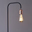 Colours Detroit Industrial Matt Black & copper Floor lamp