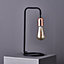 Colours Detroit Industrial Matt Black & copper Table lamp