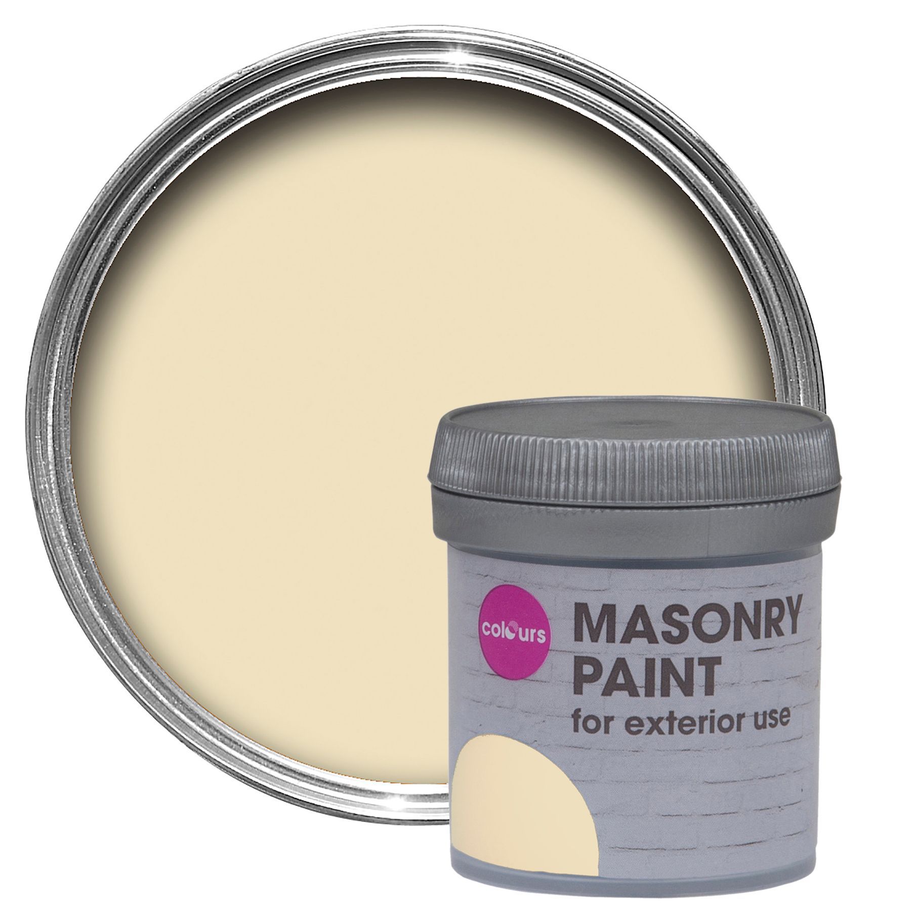 Colours Devon cream Smooth Masonry paint 0.05L Tester pot DIY at B&Q