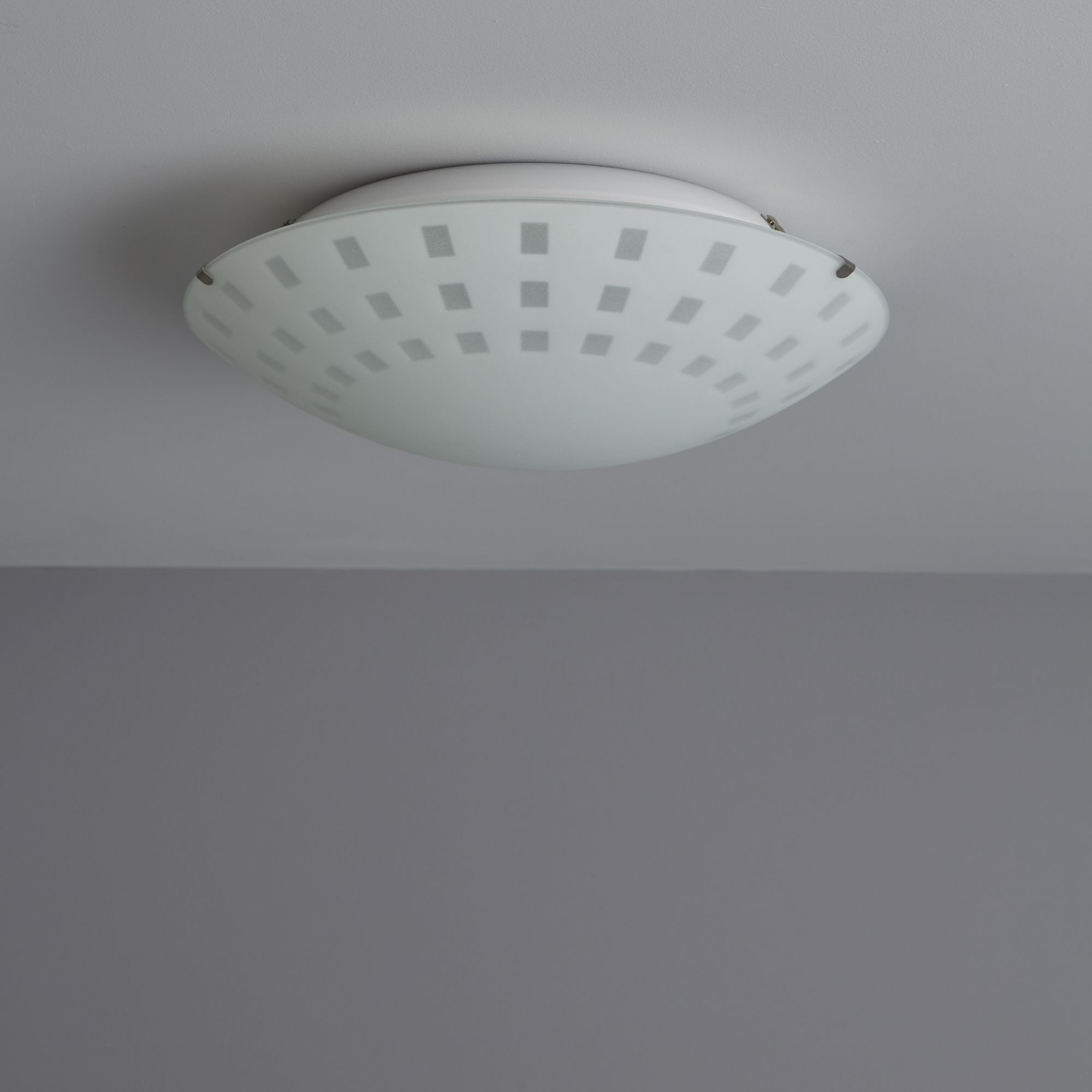 Colours Dius Brushed Glass & metal White Ceiling light