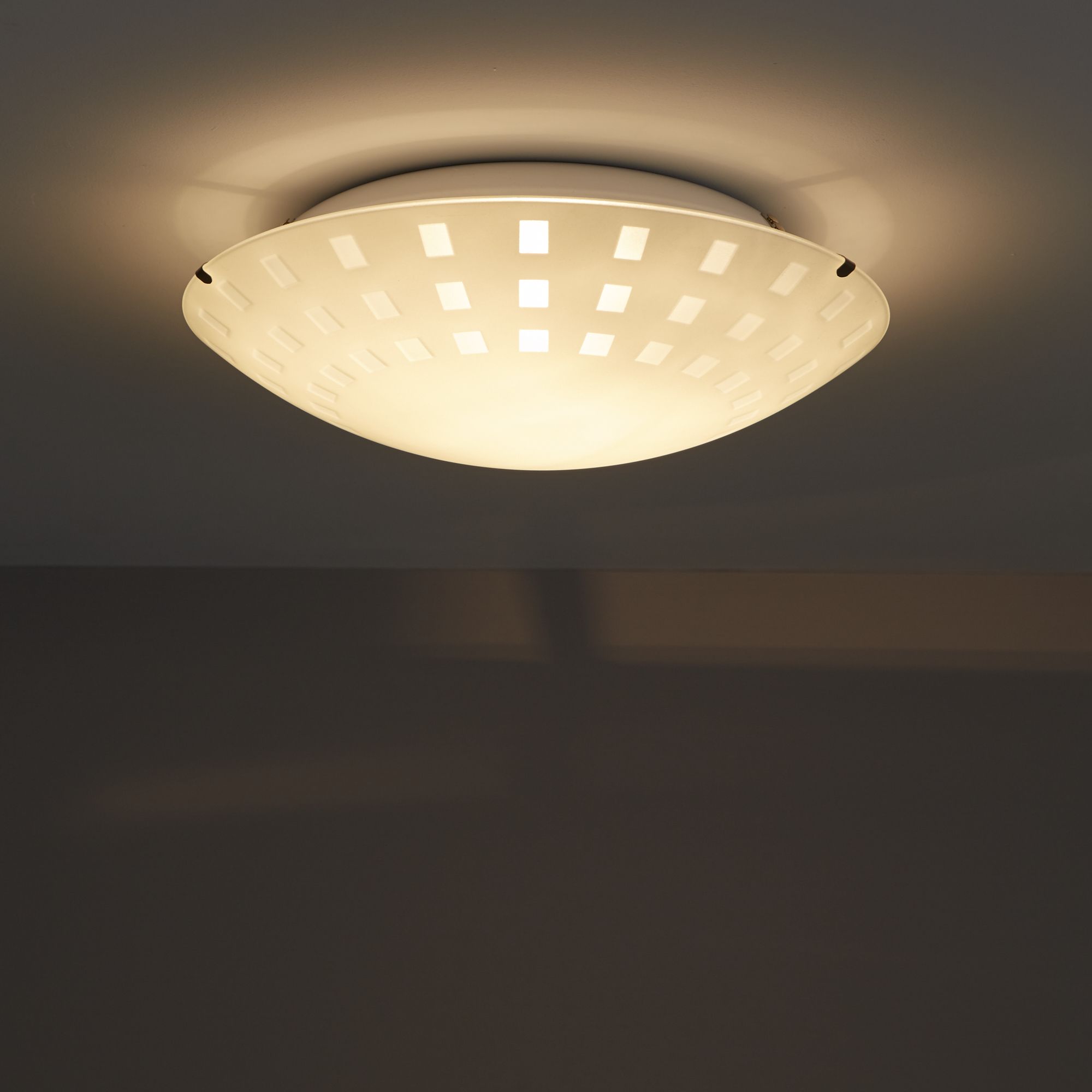 Colours Dius Brushed Glass & metal White Ceiling light
