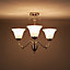 Colours Dives Brushed Chrome effect 3 Lamp Ceiling light