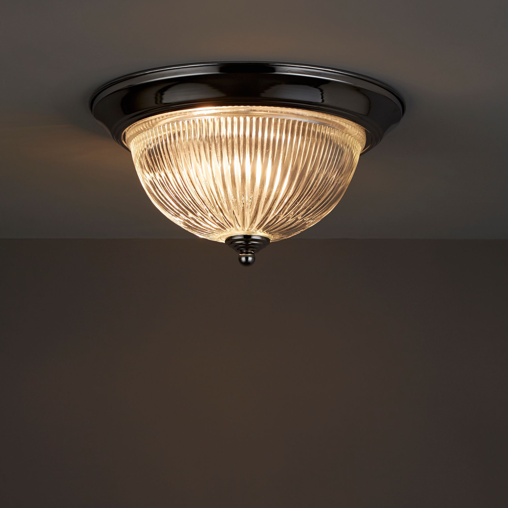 Colours Doma Brushed Glass & metal Chrome effect Ceiling light