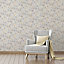 Colours Dorthea Grey & yellow Floral Mica effect Smooth Wallpaper