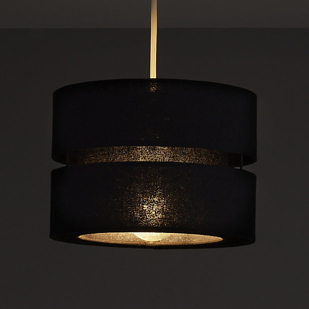 Colours Duo Black 2 Tier Light Shade D, How To Make Black Lamp Shade