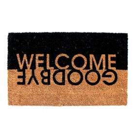 Colours Edra Black & white Welcome, Goodbye Door mat, 75cm x 45cm